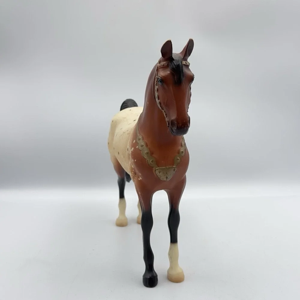 Vtg Breyer Horse White Tan Spotted ‎ Plastic Toy Figure Collectible 10in x 10in